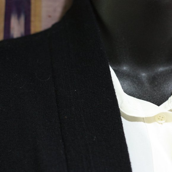 J. CREW Solid Black Wool Open Cardigan - Picture 3 of 4